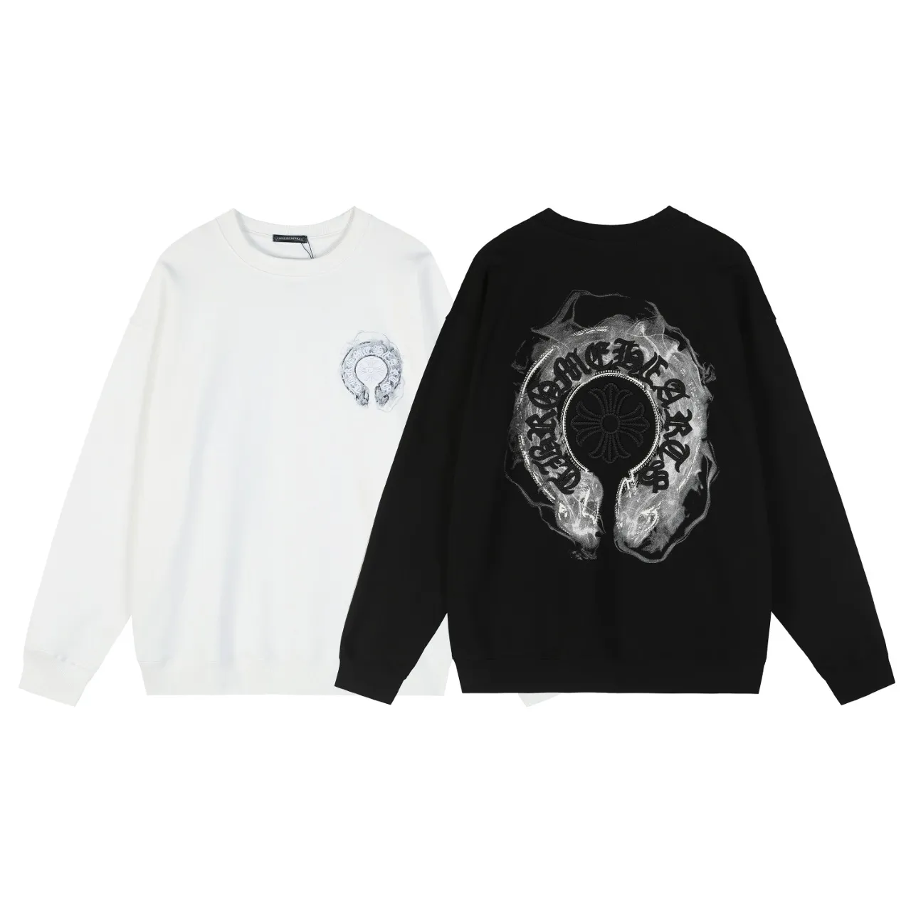 P270 Chrome Hearts American printed cross sweatshirt with Chrome Hearts Size: SMLXL Color: Black White